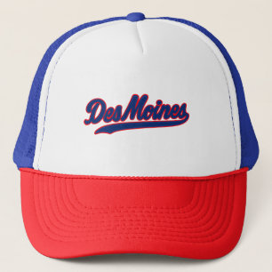 Casquette Des Moines Iowa Design de script Ville de Retro