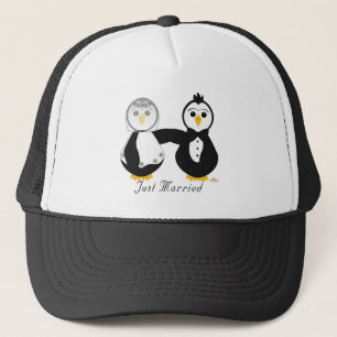 Casquette Des pingouins qui se marient juste mariés