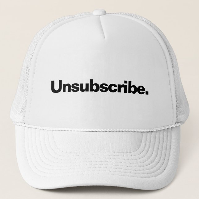 Casquette Désabonner un mot blanc minimalisme de texte drôle (Devant)