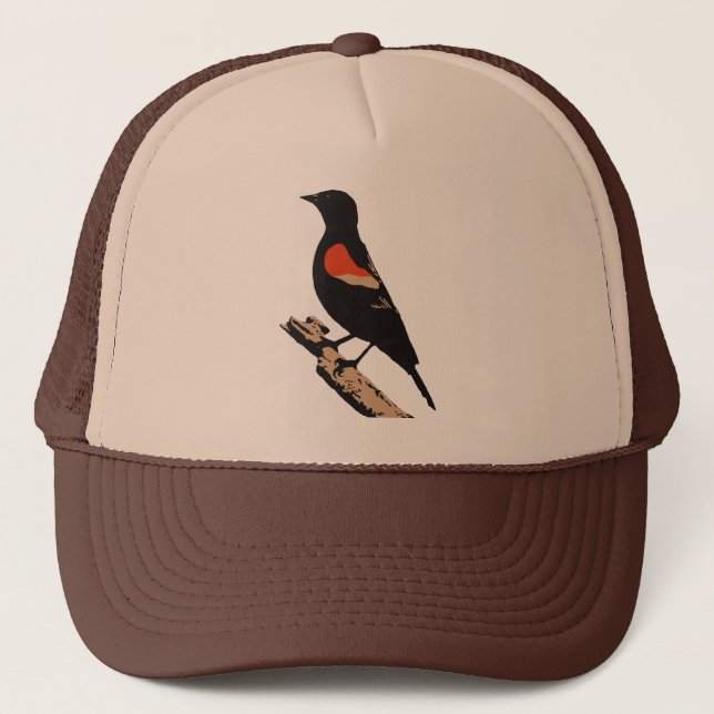 Casquette Design 4 couleurs de Blackbird à ailes rouges (Devant)