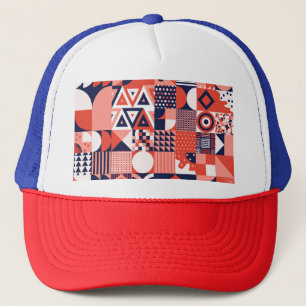 Casquette Design Bauhaus rétro, géométrique coloré.
