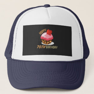 Casquette Design de 70e anniversaire mignon avec gâteau au c