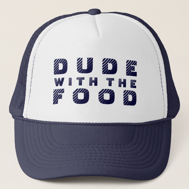 Casquette Design De Texte Bleu Dude Avec La Nourriture (Devant)
