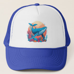 Casquette Design Graphique Coloré D'Une Baleine
