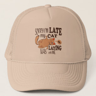 Casquette Désolé je suis en retard mon chat était allongé su