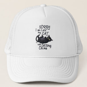 Casquette Désolé, je suis en retard - Règles pour chats !