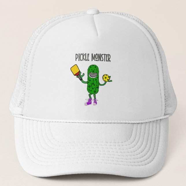 Casquette Dessin amusant de Pickleball Monster (Devant)