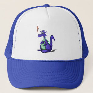 Casquette Dessin animé de dragon violet inquiet