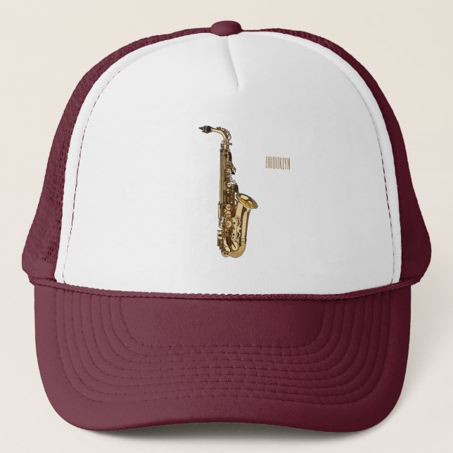 Casquette dessin animé saxophone (Devant)