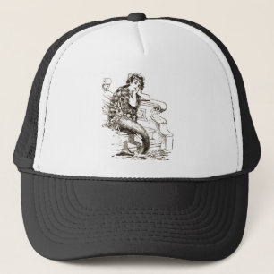 Casquette Dessin blanc noir vintage de sirène