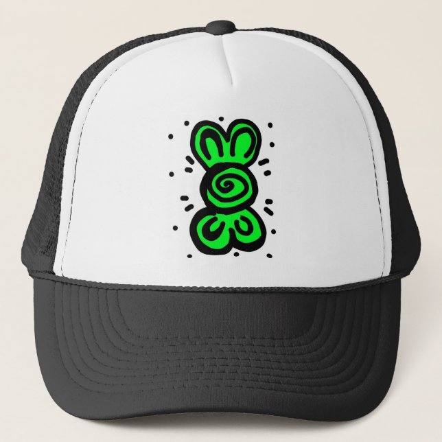 Casquette dessin d'arc vert clair (Devant)