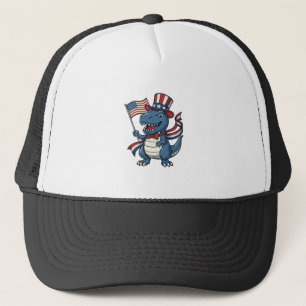Casquette Dessin de dinosaure patriotique vintage pour t-shi