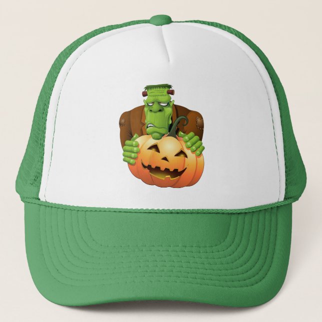 Casquette Dessin de Frankenstein Monster avec Citrouille (Devant)
