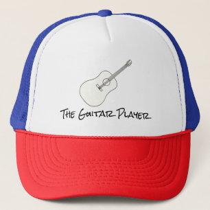 Casquette Dessin de guitare acoustique, votre texte, casquet