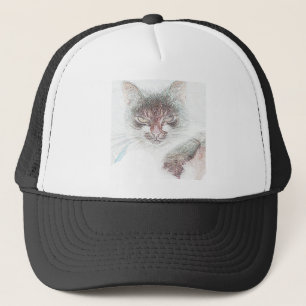 Casquette Dessin de visage de chat mignon en colère