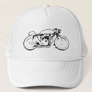 Casquette Dessin frais de moto de coureur de café