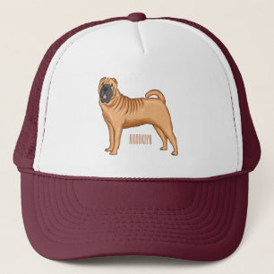 Casquette dessin humoristique chinois de chien Shar-Pei