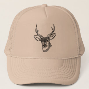 Casquette Dessin sauvage de cerfs communs de mâle