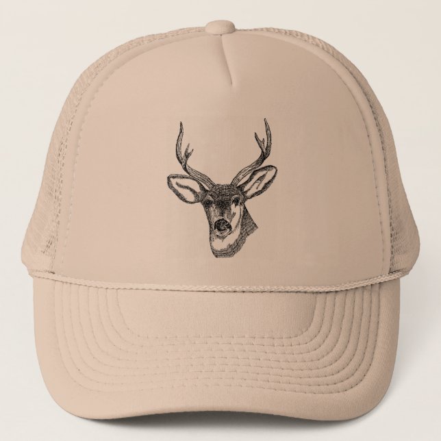 Casquette Dessin sauvage de cerfs communs de mâle (Devant)