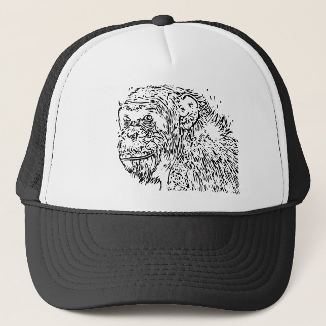 Casquette Dessin sur le chimpanzé (Devant)