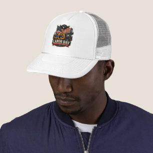 Casquette Dessin vintage d'aigle de la fête du Travail patri