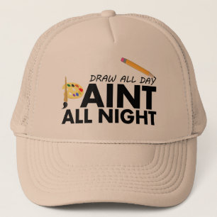 Casquette Dessiner toute la journée, Peindre toute la nuit