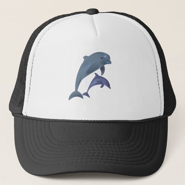 Casquette Deux dauphins tropicaux sautant les uns à côté des (Devant)