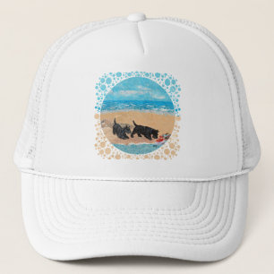Casquette Deux Scotties à la plage