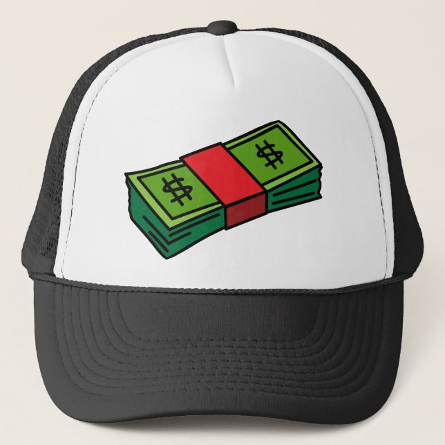 Casquette Devise d'argent liquide du dollar de billets d'un (Devant)