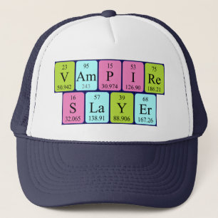Casquette d'expression de table périodique de