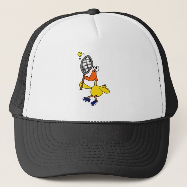 Casquette DG canard drôle jouant au tennis (Devant)