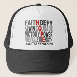 Casquette Diabète de collage de mot d'espoir