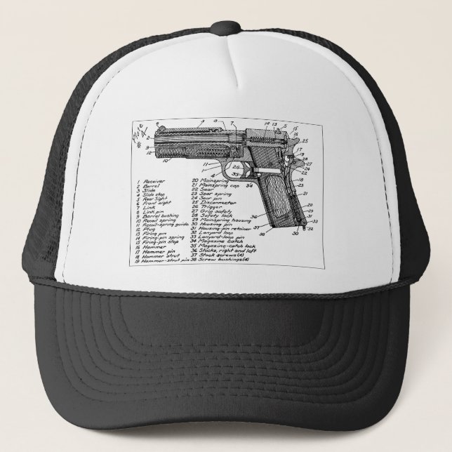 Casquette Diagramme d'arme à feu (Devant)