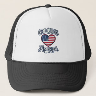 Casquette Dieu bénisse l'Amérique Patriote Cœur Chemise Desi