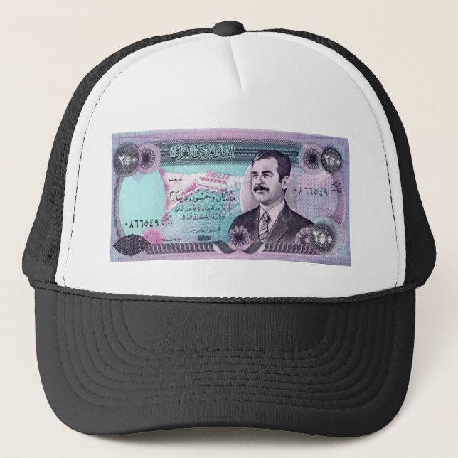 Casquette Dinar irakien avec Saddam Hussein (Devant)