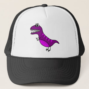 Casquette Dinosaure fâché pourpre mignon de bande dessinée
