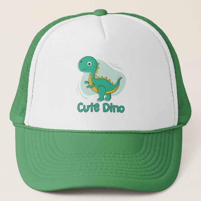 Casquette Dinosaure vert CUTE (Devant)