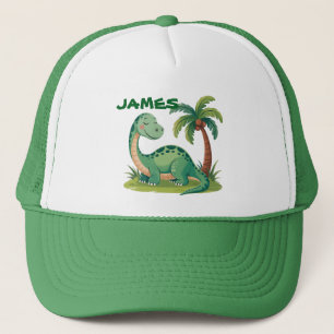 Casquette Dinosaure Vert Cute Personnalisé. Conception des p