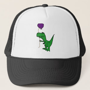 Casquette Dinosaure vert drôle de Trex tenant le ballon