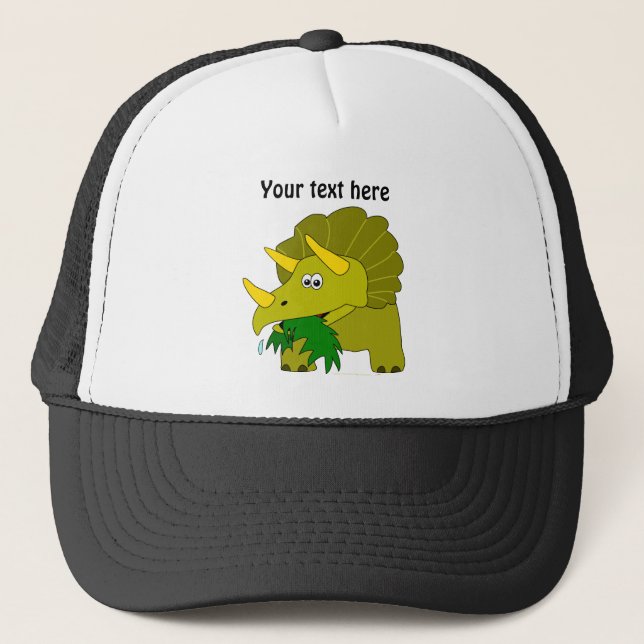 Casquette Dinosaure vert mignon de bande dessinée de (Devant)