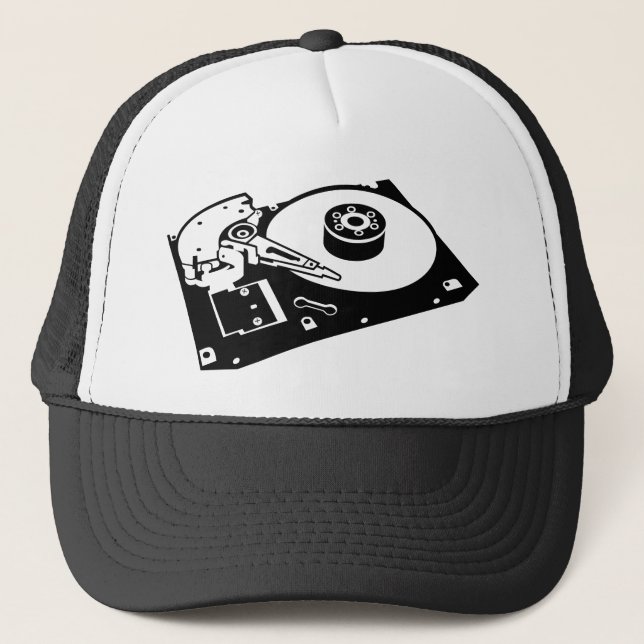 Casquette Disque dur - Computer Geek Hacker Old School (Devant)