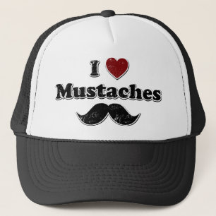 Casquette Distressed I Coeur Moustaches Design