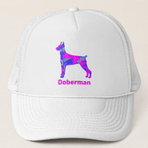 Casquette Doberman Pinscher Chien mignon rose Silhouette per