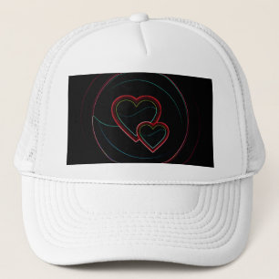 Casquette Double Coeur en noir