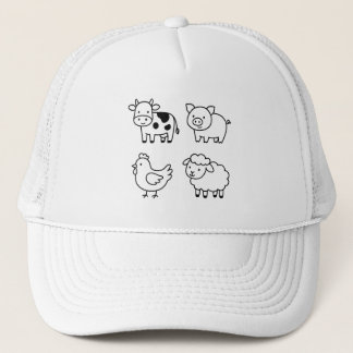 Casquette Doux & Simple Contours d'Animaux de Ferme