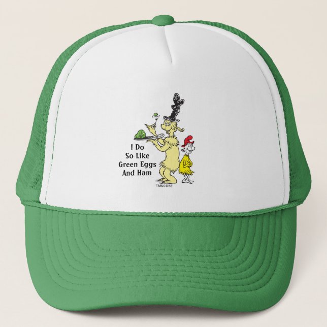 Casquette Dr Seuss | Oeufs verts et jambon | Ami et Sam-I-Am (Devant)