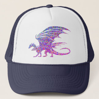 Casquette Dragon de mosaïque violet Extraordinaire sur blanc