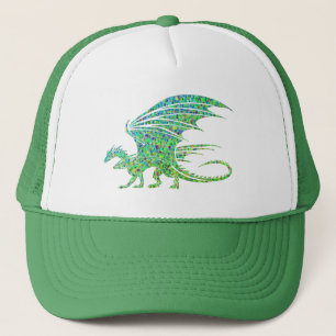 Casquette Dragon Extraordinaire en mosaïque verte