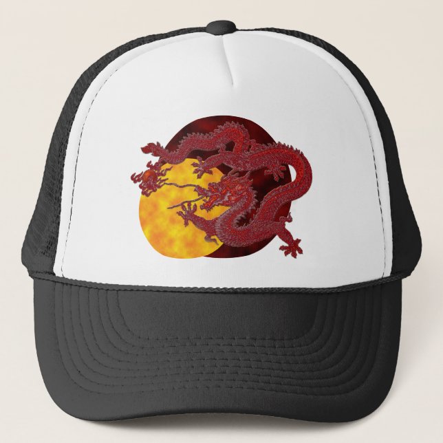 Casquette Dragon rouge de cire (Devant)