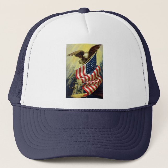 Casquette Drapeau américain d'aigle patriotique vintage (Devant)